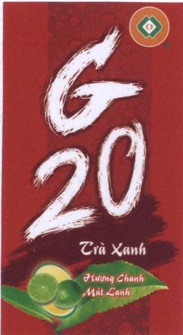 Mẫu nhãn hiệu G20 G 20 Trà Xanh Hương Chanh Mát Lạnh