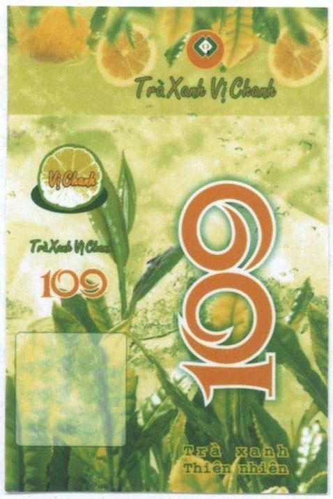Mẫu nhãn hiệu 109 Trà Xanh Vị Chanh