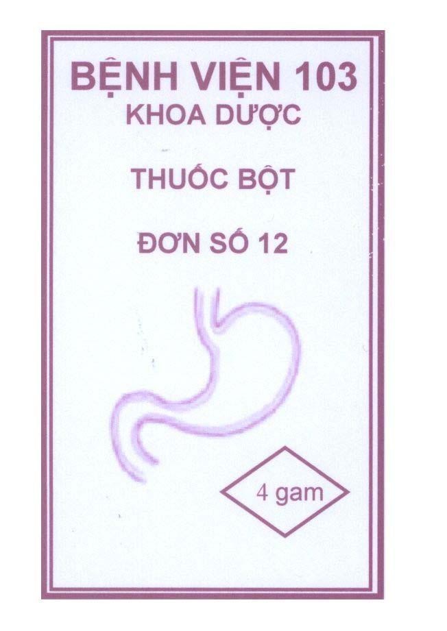 Mẫu nhãn hiệu Bệnh Viện 103 Khoa Dược thuốc bột Đơn số 12