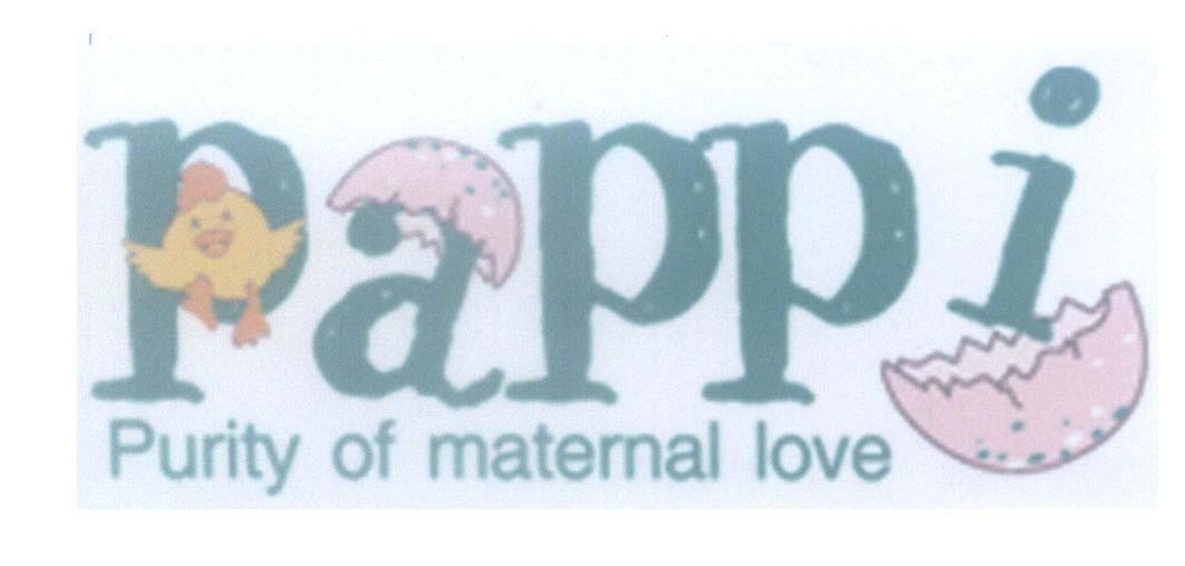 Mẫu nhãn hiệu Pappi Purity of maternal love