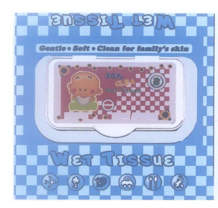 Mẫu nhãn hiệu WET TISSUE Gentle.Soft.Clean for family's skin SOFN CLEA