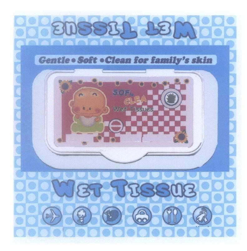 Mẫu nhãn hiệu WET TISSUE Gentle.Soft.Clean for family's skin SOFN CLEA