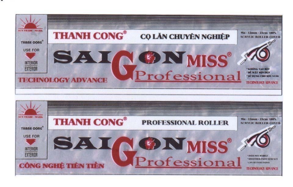 Mẫu nhãn hiệu SAIGON MISS Professional Thanh Cong Cọ Lăn Chuyên Nghiệp TECHNOLOGY ADVANCE Công Nghệ Tiên Tiến....