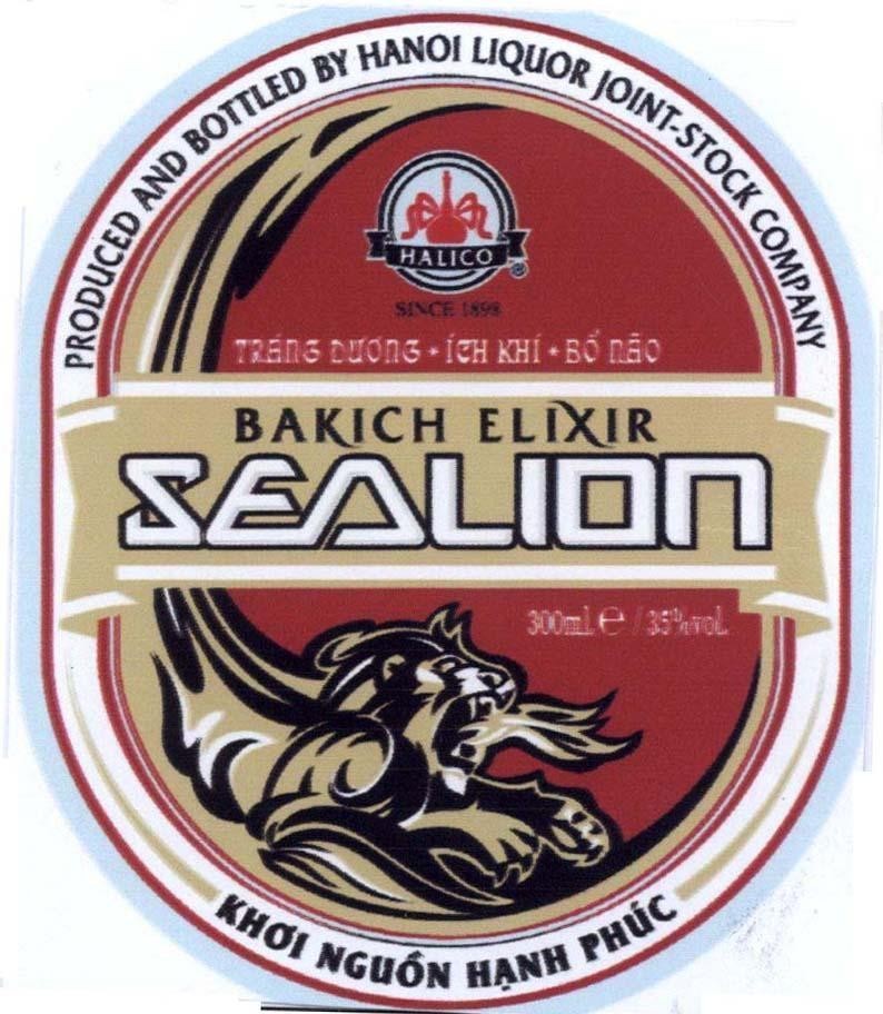 Mẫu nhãn hiệu SEALION BAKICH ELIXIR Khơi Nguồn Hạnh Phúc