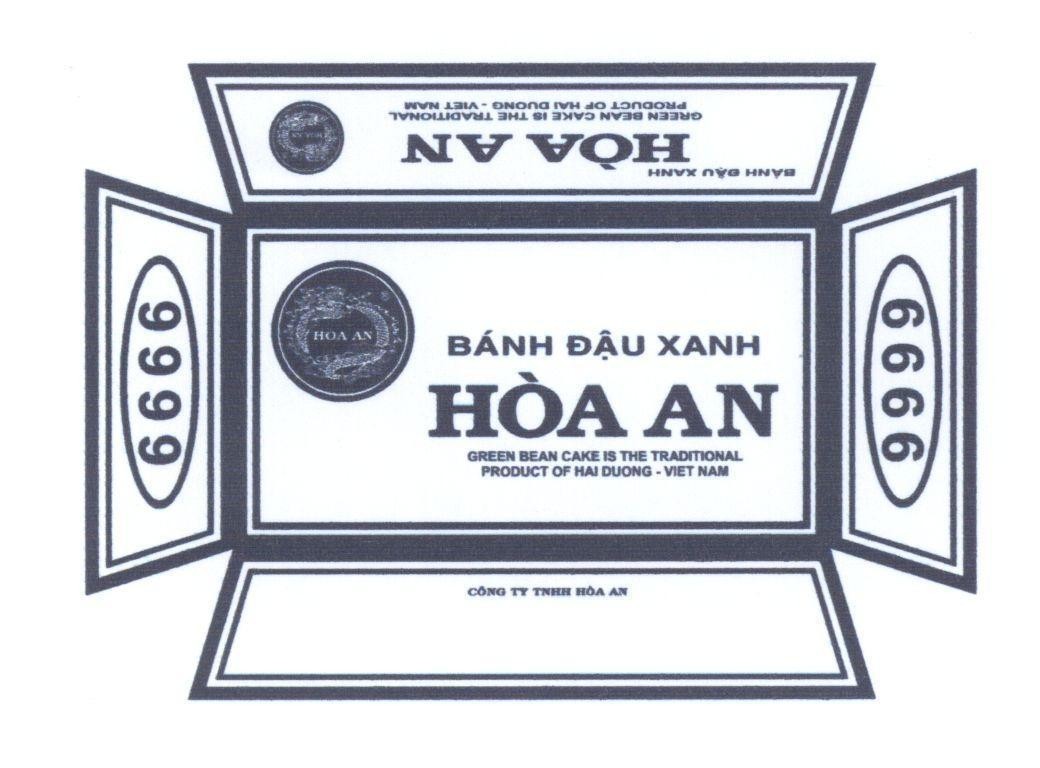 Mẫu nhãn hiệu Bánh Đậu Xanh Hòa An 9999