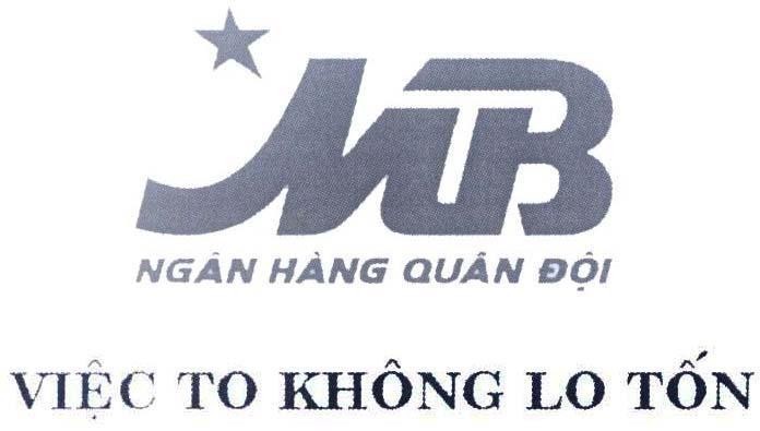 Mẫu nhãn hiệu MB Ngân Hàng Quân Đội Việc To Không Lo Tốn