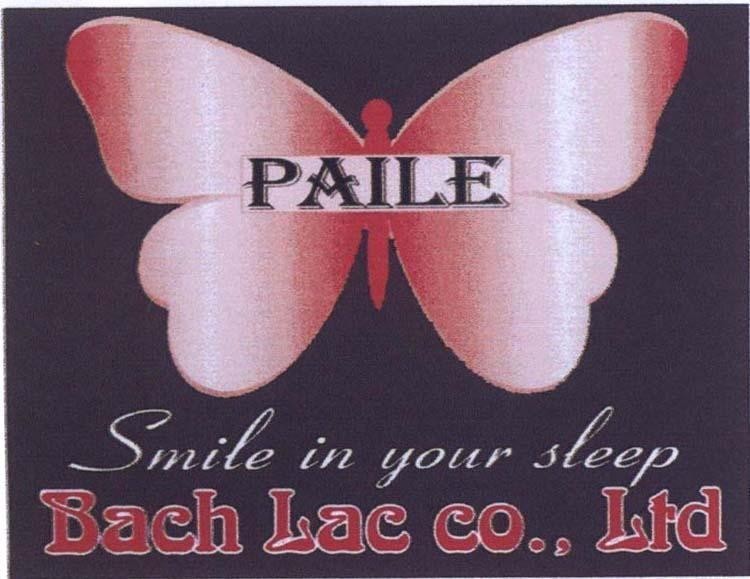 Mẫu nhãn hiệu PAILE Bach Lac Co.,Ltd Smile in your sleep