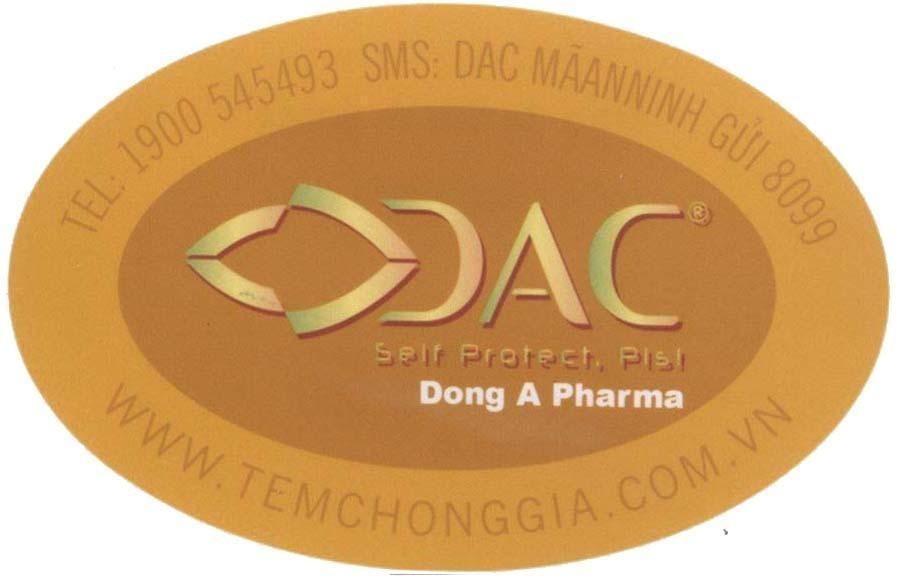 Mẫu nhãn hiệu DAC Dong A Pharma Self Protect, Pis! www.TEMCHONGGIA.COM.VN TEL: 1900 545493 SMS: DAC MãANNINH GửI 8099