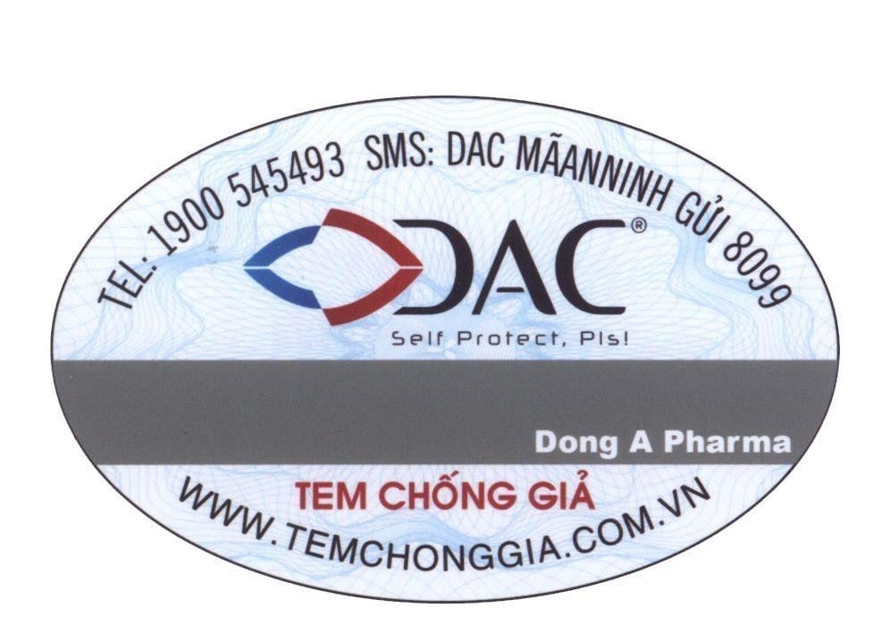 Mẫu nhãn hiệu DAC Self protect, Pis! Dong A Pharma Tem Chống Giả www.TEMCHONGGIA.COM.VN TEL: 1900 545493 SMS: DAC MãANNINH GửI 8099