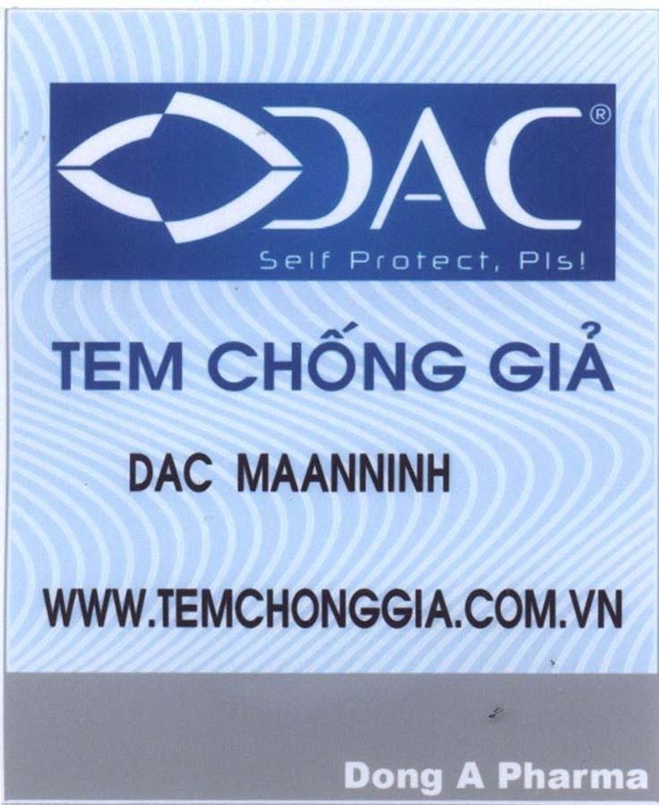 Mẫu nhãn hiệu DAC Dong A Pharma, Tem Chống Giả DAC MAANNINH