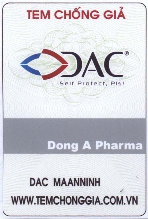 Mẫu nhãn hiệu DAC Dong A Pharma Tem Chống Giả DAC MAANNINH
