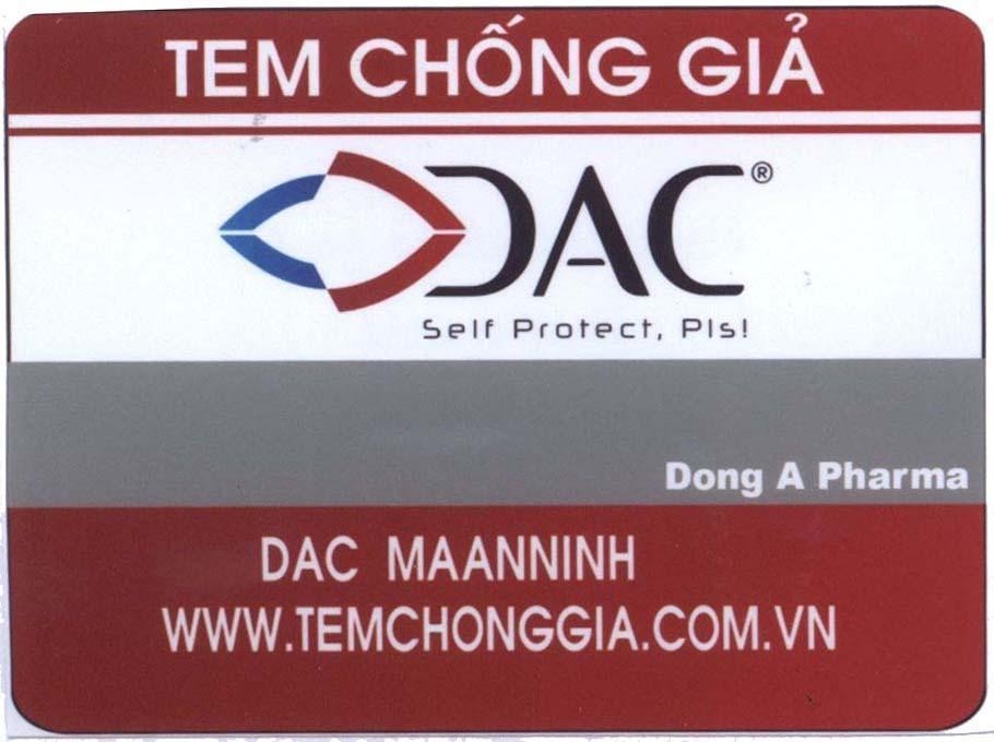 Mẫu nhãn hiệu DAC Dong A Pharma Tem Chống Giả DAC MAANNINH