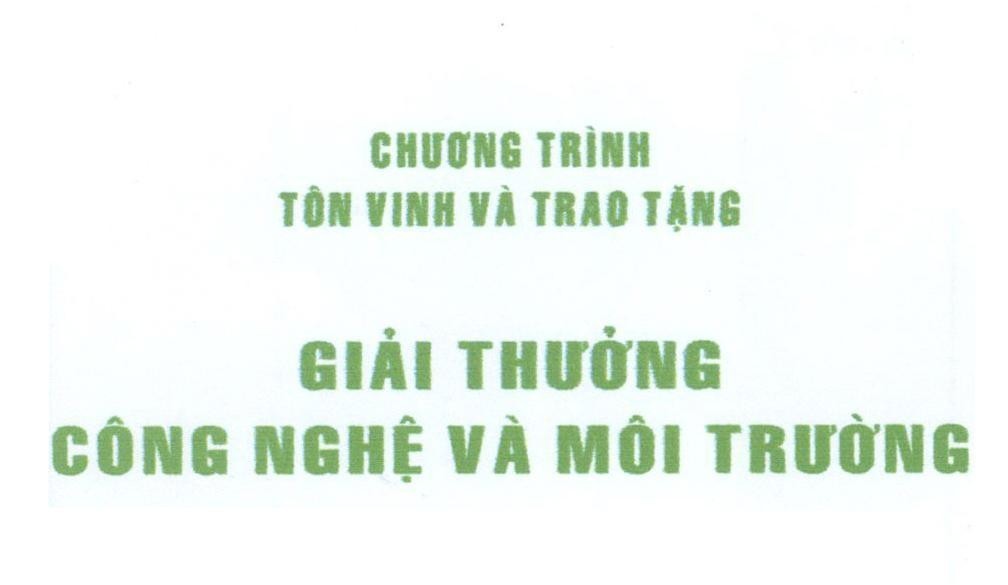 Mẫu nhãn hiệu Chương trình tôn vinh và trao tặng Giải thưởng Công nghệ và Môi trường