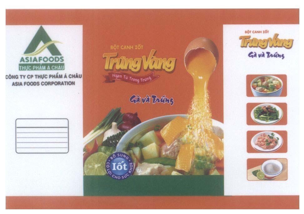 Mẫu nhãn hiệu TRUNG VANG Bột Canh Iốt Tôm và trứng Ngon từ trong trứng ASIAFOODS Thực Phẩm á Châu