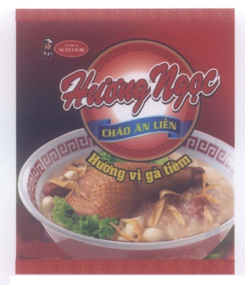 Mẫu nhãn hiệu Hương Ngọc VINA ACECOOK Cháo ăn liền Hương vị gà tiềm