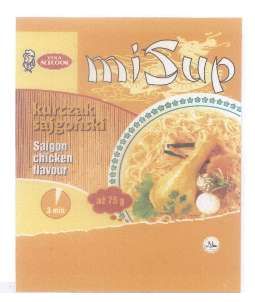 Mẫu nhãn hiệu VINA ACECOOK MiSup kurczak sajgonski Saigon chicken flavour 3 min az 75g