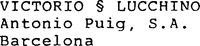 Mẫu nhãn hiệu VICTORIO & LUCCHINO Antonio Puig, S.A. Barcelona