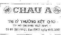 Mẫu nhãn hiệu Châu á 116 Lý Thường Kiệt, Q10,TPHồ Chí Minh