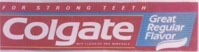Mẫu nhãn hiệu Colgate FOR STRONG TEETH Great Regular Flavor