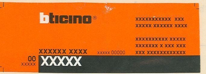 Mẫu nhãn hiệu XXX BTICINO