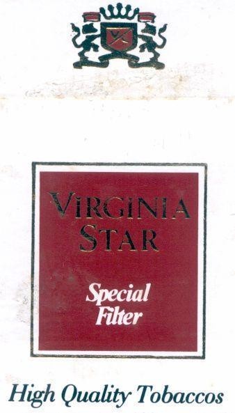 Mẫu nhãn hiệu VIRGINIA STAR Special Filter High Quality Tobaccos
