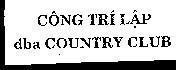 Mẫu nhãn hiệu Công Trí Lập DBA COUNTRY CLUB