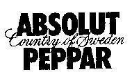 Mẫu nhãn hiệu ABSOLUT PEPPAR COUNTRY OF SWEDEN