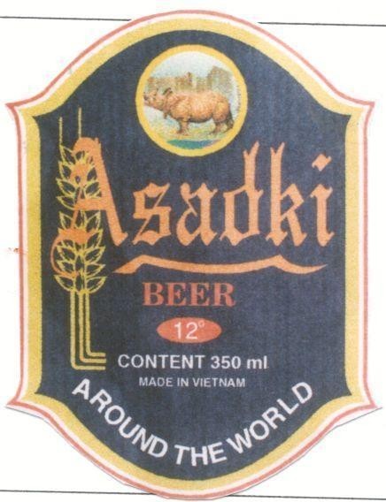 Mẫu nhãn hiệu Asadki BEER AROUND THE WORLD