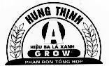 Mẫu nhãn hiệu Hưng Thịnh A Hiệu Ba Lá Xanh GROW phân bón tổng hợp