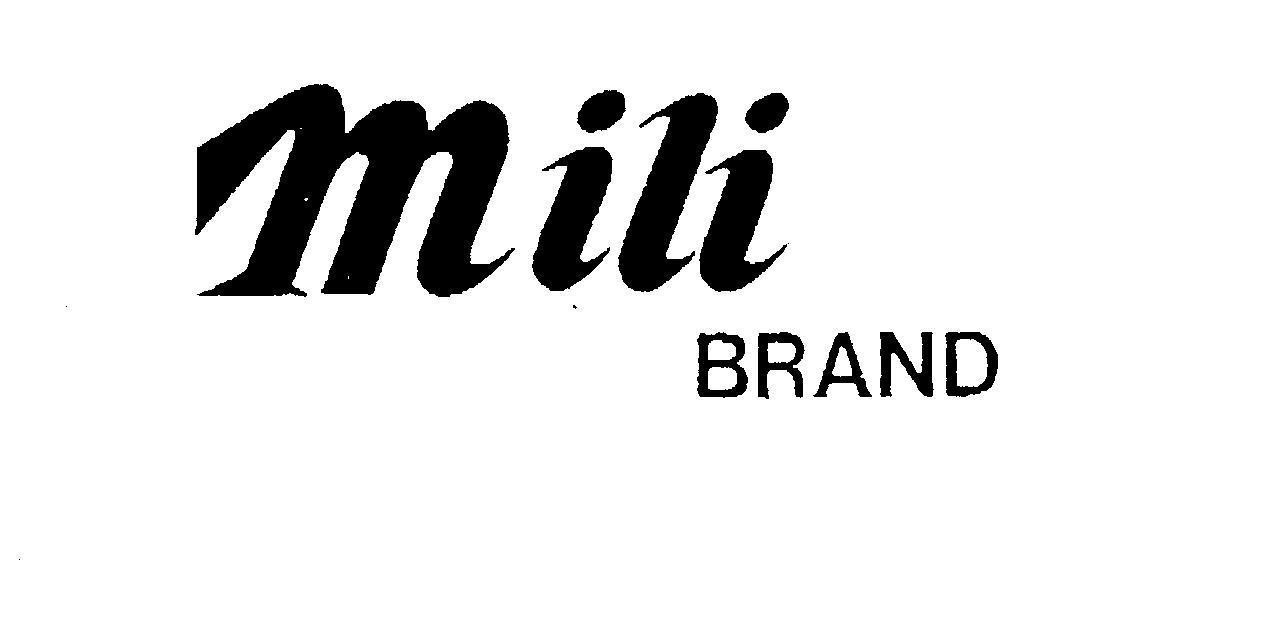 Mẫu nhãn hiệu MILI BRAND