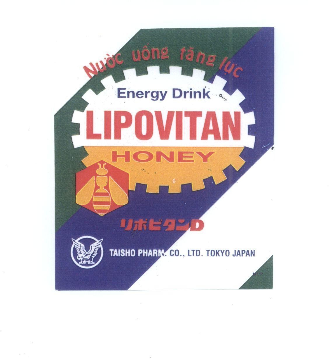 Mẫu nhãn hiệu LIPOVITAN HONEY TAISHO PHARM CO., LTD TOKYO JAPAN ENERGY DRINK