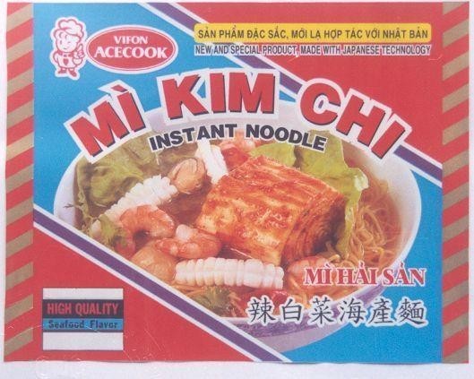 Mẫu nhãn hiệu Mì KIM CHI INSTANT NOODLE VIFON ACECOOK Mì Hải Sản HIGH QUALITY