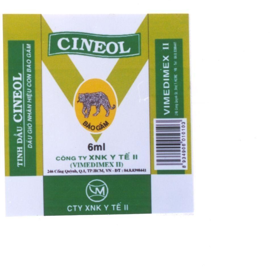 Mẫu nhãn hiệu CINEOL BáO GấM VIMEDIMEX
