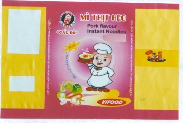 Mẫu nhãn hiệu GấU Đỏ VIFOODMì thịt heo