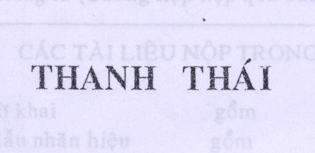 Mẫu nhãn hiệu THANH THáI