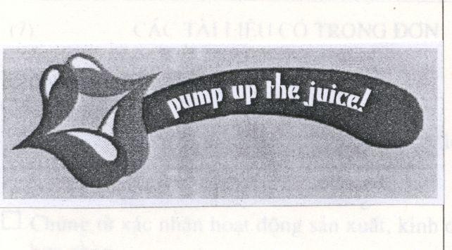 Mẫu nhãn hiệu Pump up the juice !