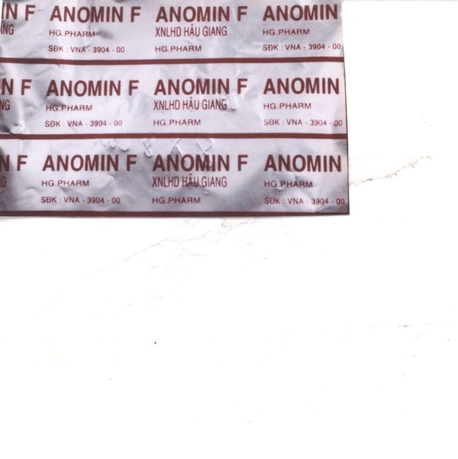 Mẫu nhãn hiệu ANOMIN HậU GIANG F HG-PHARM