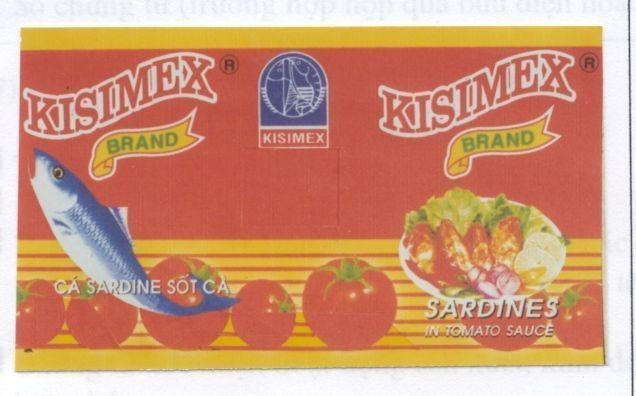 Mẫu nhãn hiệu KISIMEX BRAND SARDINES IN TOMATO SAUCE