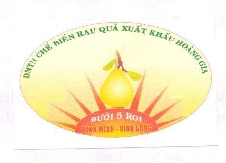 Mẫu nhãn hiệu Bưởi 5 roi Bình Minh - Vĩnh Long DNTN CHE BIEN RAU QUA XUAT KHAU HOANG GIA