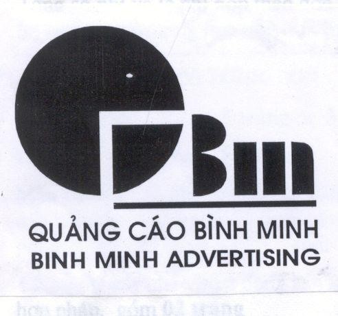 Mẫu nhãn hiệu BM Quảng Cáo Bình Minh BINH MINH ADVERTISING