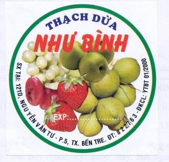 Mẫu nhãn hiệu Thạch dừa Như Bình