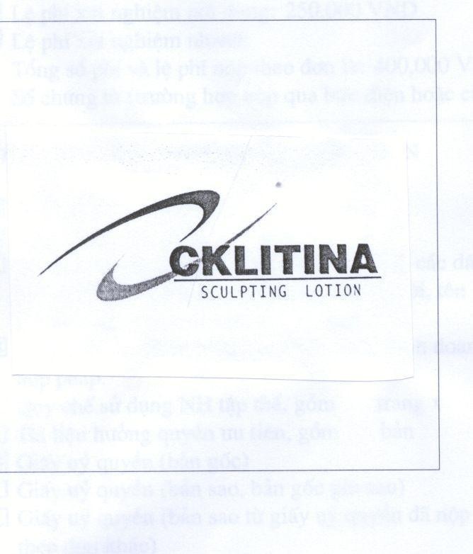 Mẫu nhãn hiệu CKLITINA SCULPTING LOTION