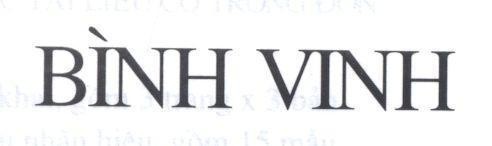 Mẫu nhãn hiệu Bình Vinh