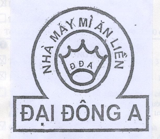 Mẫu nhãn hiệu Nhà Máy Mì Ăn Liền Đại Đông á ĐDA