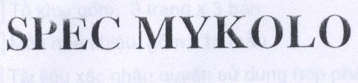 Mẫu nhãn hiệu SPEC MYKOLO