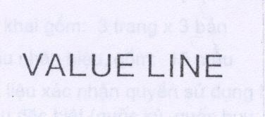 Mẫu nhãn hiệu VALUE LINE