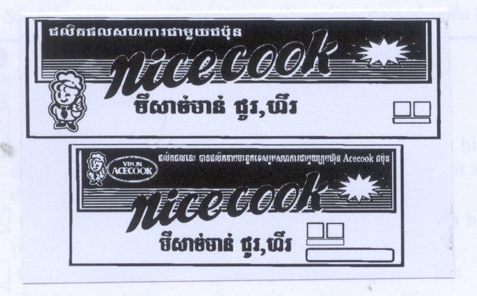 Mẫu nhãn hiệu NICECOOK VIFON ACECOOK MI GA CHUA CAY