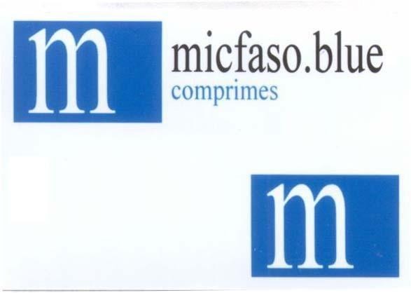 Mẫu nhãn hiệu M MICFASO BLUE COMPRIMES M