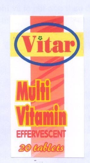 Mẫu nhãn hiệu VITAR MULTI VITAMIN EFFERVESCENT 20 TABLETS