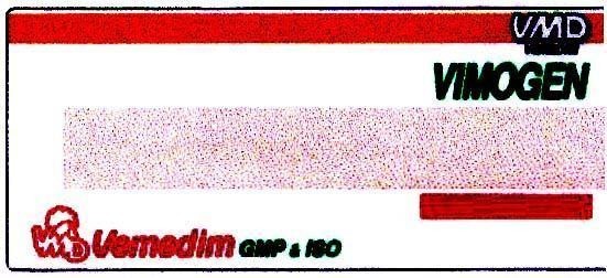 Mẫu nhãn hiệu VIMOGEN VMD VEMEDIM GMP & ISO